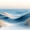 Beach Scene Mural Wallpaper in Living Room Blue, White, and Beige Beach and Sky -2 Mural Wallpaper - room preview 02