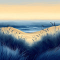 Beach Scene Mural Wallpaper in Living Room Blue, White, and Beige Beach and Sky -4 Mural Wallpaper - room preview 02