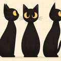 Black Cat and Autumn Leaves Mural Wallpaper in dining room Black, Orange, and Yellow Cat -2 Mural Wallpaper - room preview 02
