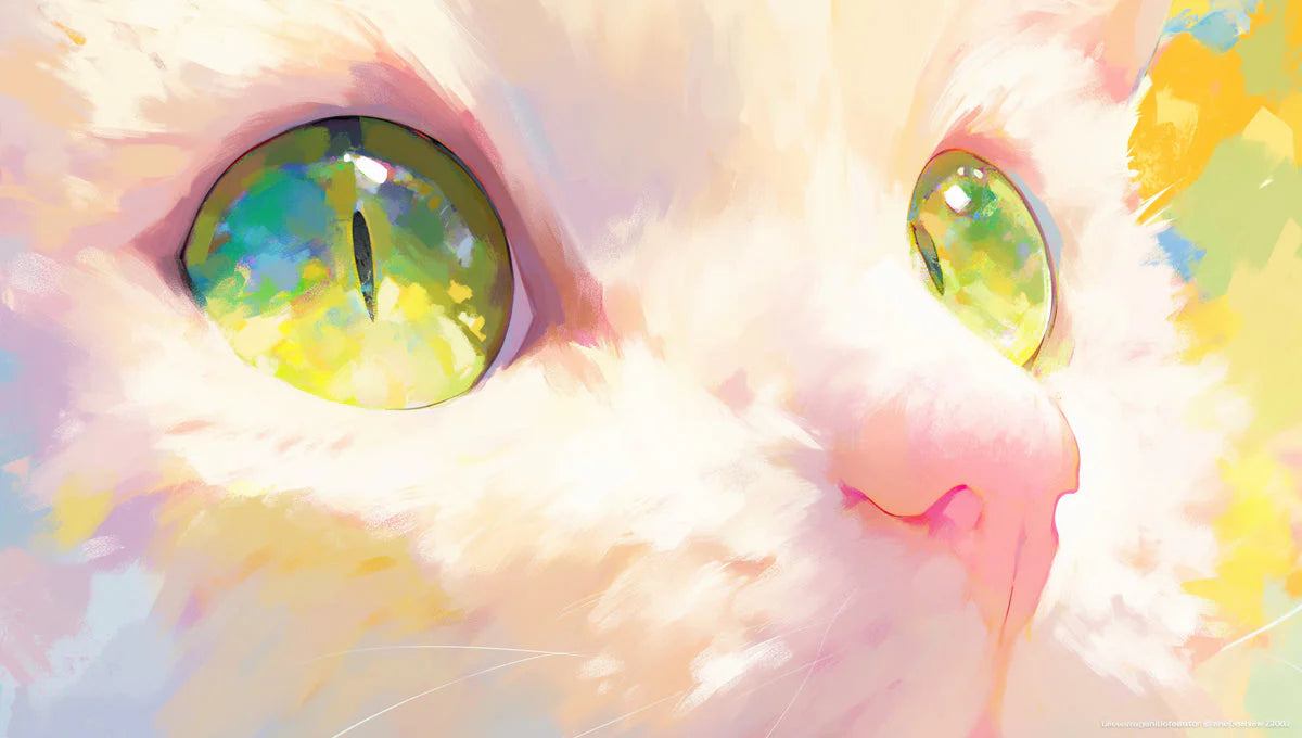 Cat Eyes Mural Wallpaper in Living Room Various Colors (Pink, Yellow, Green, etc.) Mural Wallpaper - room preview 02