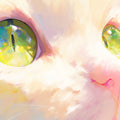Cat Eyes Mural Wallpaper in Living Room Various Colors (Pink, Yellow, Green, etc.) Mural Wallpaper - room preview 02