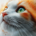 3D Cat Hole Mural Wallpaper in Living Room Orange, Yellow, and Gray Cat -1 Mural Wallpaper - room preview 02
