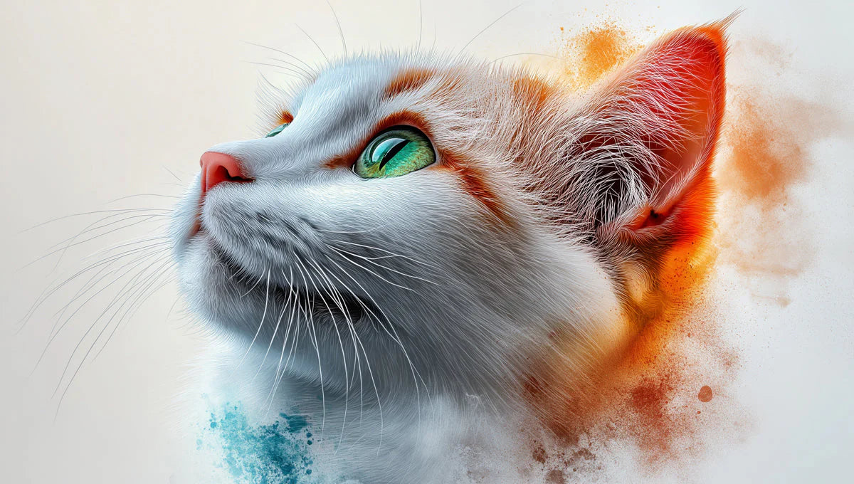3D Cat Mural Wallpaper in Living Room Orange, Yellow, and Gray Cat Mural Wallpaper - room preview 02