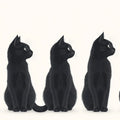 Vintage Black Cats Mural Wallpaper in Living Room Black, White, and Gold Cats Mural Wallpaper - room preview 02