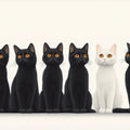 Black Cats Mural Wallpaper for Living Room Black, White, and Gold Cats Mural Wallpaper - room preview 02