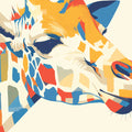 Abstract Giraffe Mural Wallpaper in a home office Orange, Blue, Yellow, and Red Giraffe -4 Mural Wallpaper - room preview 02
