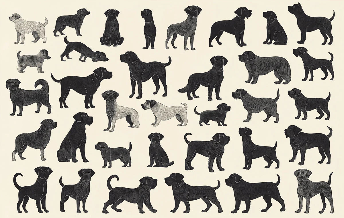 Dog Pattern Mural Wallpaper in Playroom Black and Beige Dog Mural Wallpaper - room preview 02