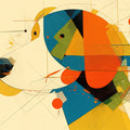 Abstract Art Mural Wallpaper in Living Room Various Colors (Orange, Blue, Green, etc.) Dog Mural Wallpaper - room preview 02