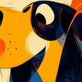 Abstract Art Mural Wallpaper in Living Room Various Colors (Orange, Blue, Green, etc.) Dog -1 Mural Wallpaper - room preview 02