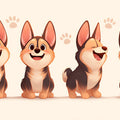 Cartoon Dog Mural Wallpaper in Playroom Various Shades of Brown, Orange, and Beige Dog Mural Wallpaper - room preview 02