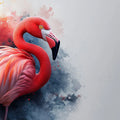 Flamingo Mural Wallpaper in Home Office Pink, Orange, Blue, and White Flamingo Mural Wallpaper - room preview 02