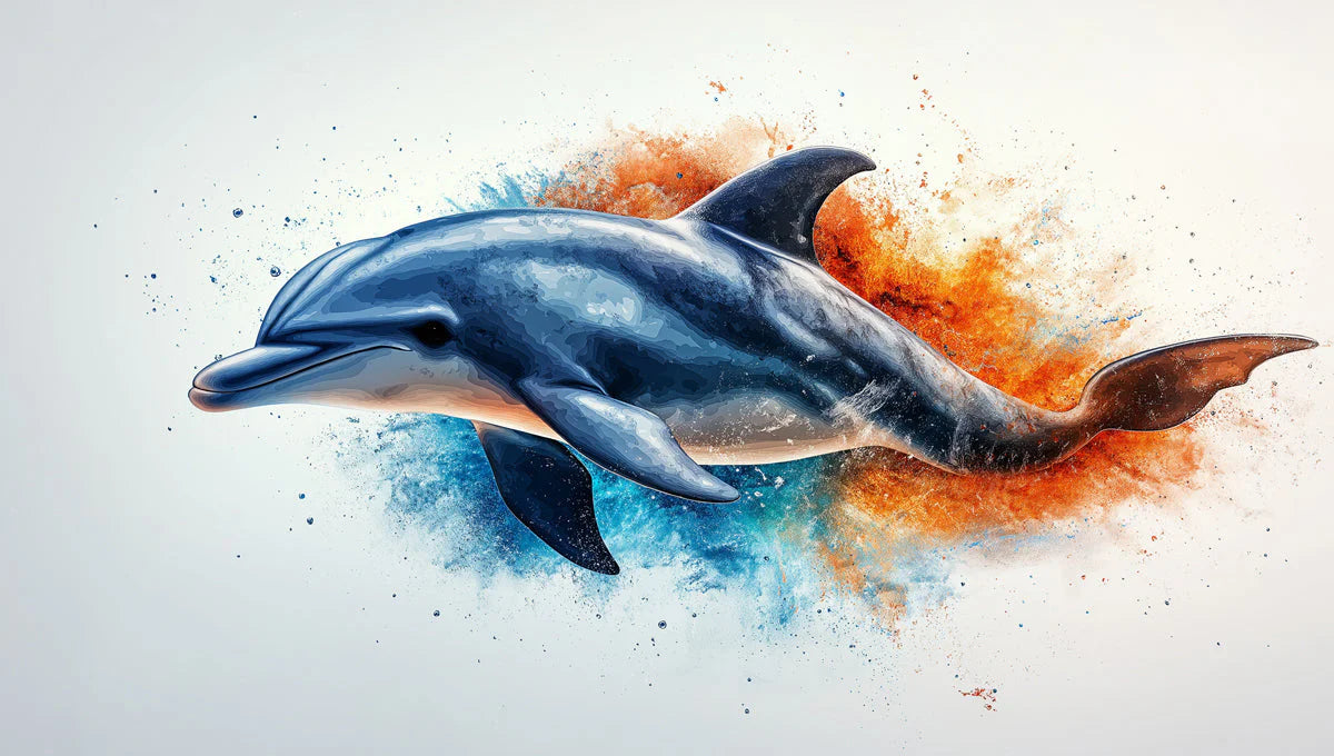 Shark Mural Wallpaper in Living Room Blue, Red, Orange, and Various Colors of Shark Mural Wallpaper - room preview 02