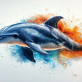 Shark Mural Wallpaper in Living Room Blue, Red, Orange, and Various Colors of Shark Mural Wallpaper - room preview 02