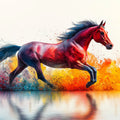 Red Galloping Horse Mural Wallpaper —Abstract Red & Blue Wall Art Mural Wallpaper - room preview 02