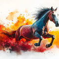 Red Horse Mural Wallpaper in Living Room Red, Blue, Orange, and Various Colors of Horse -1 Mural Wallpaper - room preview 02