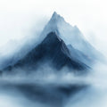 Blue Mountain Mural Wallpaper in Living Room Blue, Gray, and White Mountain -1 Mural Wallpaper - room preview 02