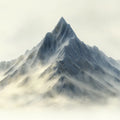 Gray Mountain Mural Wallpaper in Living Room Gray, White, and Blue Mountain -2 Mural Wallpaper - room preview 02
