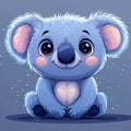 Koala Mural Wallpaper in Bedroom Gray, Orange, Green, and Various Colors Koala -1 Mural Wallpaper - room preview 02