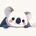 White Koala Mural Wallpaper in Playroom White, Gray, Pink, and Green Koala Mural Wallpaper - room preview 02