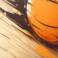 Abstract Basketball Mural Wallpaper in Play room Orange, Brown, and Beige Basketball Mural Wallpaper - room preview 02