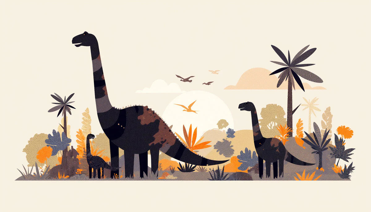 Dinosaur and Mountain Mural Wallpaper in Bedroom Various Colors (Green, Yellow, Blue, etc.) of Dinosaur Mural Wallpaper - room preview 02