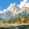 Realistic Dinosaur Mural Wallpaper in Playroom Various Colors (Brown, Green, Blue, etc.) of Dinosaur Mural Wallpaper - room preview 02