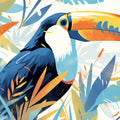 Toucan Mural Wallpaper in Bedroom Various Colors (Blue, Orange, Yellow, etc.) of Toucan Mural Wallpaper - room preview 02