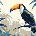 Watercolor Toucan Mural Wallpaper in Bedroom Various Colors (Blue, Orange, Yellow, etc.) of Toucan Mural Wallpaper - room preview 02
