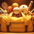 Sports Equipment Mural Wallpaper in Bedroom Various Colors (Yellow, Brown, Orange, etc.) of Sports Mural Wallpaper - room preview 02
