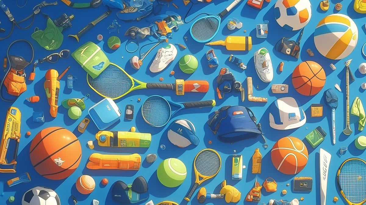 Sports Balls Mural Wallpaper in Nursey Various Colors (Blue, Orange, Green, etc.) of Sports Balls Mural Wallpaper - room preview 02