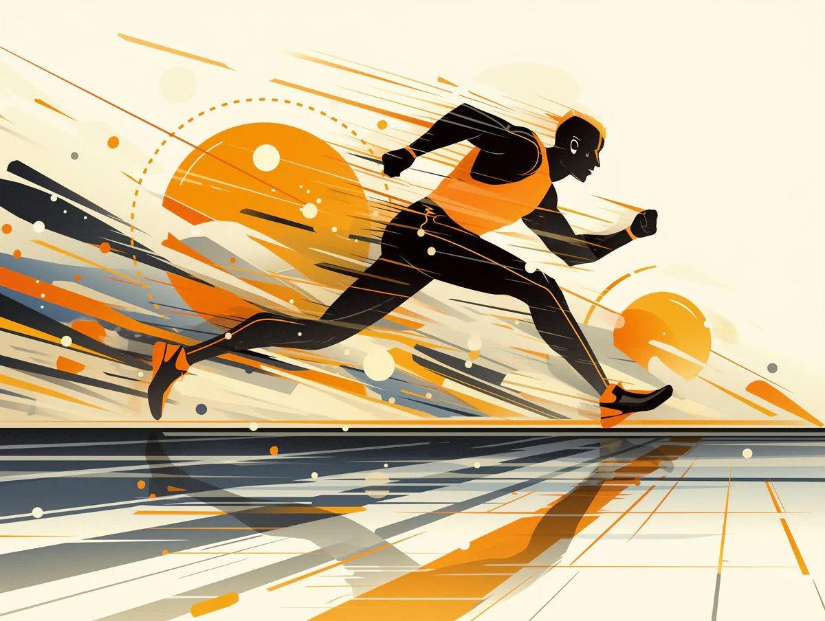 Abstract Runner Mural Wallpaper in Living Room Orange, Black, and Beige Runner Mural Wallpaper - room preview 02