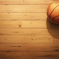 Rustic Basketball Mural Wallpaper for a Nursey Orange, Blue, and Brown Basketball Mural Wallpaper - room preview 02