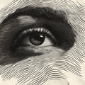Giant Eye Mural Wallpaper in Living Room Black and Beige Eye Mural Wallpaper - room preview 02