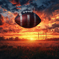 Sunset Football Field Mural Wallpaper in Bedroom Various Colors (Red, Orange, Blue, etc.) of Rugby Mural Wallpaper - room preview 02