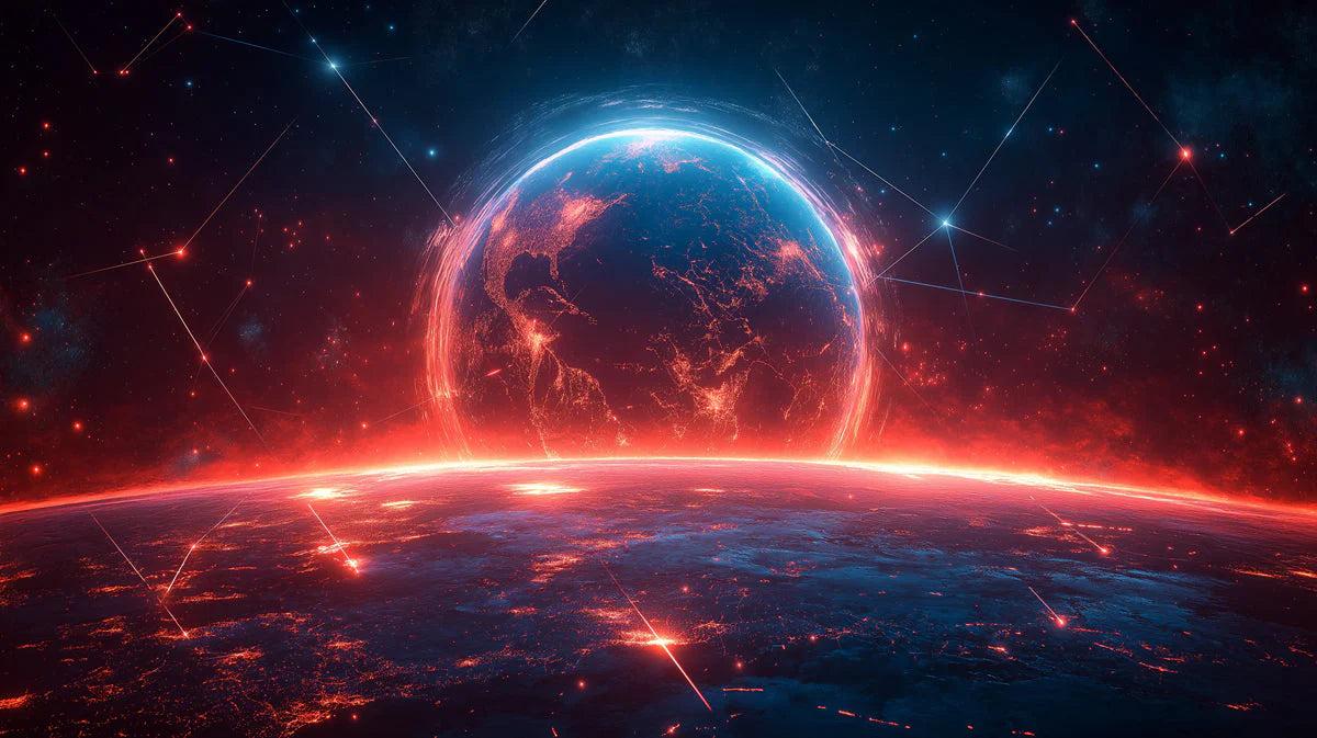 Space Earth Mural Wallpaper in Living Room Various Colors (Red, Blue, Black, etc.) of Space Earth Mural Wallpaper - room preview 02