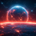 Space Earth Mural Wallpaper in Living Room Various Colors (Red, Blue, Black, etc.) of Space Earth Mural Wallpaper - room preview 02