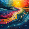 Abstract Wave Mural Wallpaper in Living Room Various Colors (Blue, Green, Yellow, etc.) of Wave Mural Wallpaper - room preview 02