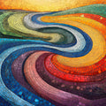 Abstract Wave Mural Wallpaper for a Bedroom Various Colors (Blue, Green, Yellow, etc.) of Wave Mural Wallpaper - room preview 02