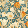 Romantic Floral Wallpaper in Cafe Shop Various Colors (Pink, Yellow, Green, etc.) of Flowers Mural Wallpaper - room preview 02