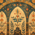 Botanical Arch Wallpaper in Living Room Various Colors (Green, Brown, Beige, etc.) of Botanical Arch Mural Wallpaper - room preview 02