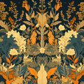 Dark Leafy Wallpaper in Living Room Various Colors (Gold, Green, Black, etc) of Leaves Mural Wallpaper - room preview 02