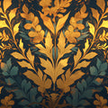 Dark Leafy Wallpaper in Living Room Various Colors (Gold, Green, Black, etc) of Leaves Mural Wallpaper - room preview 02