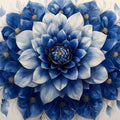 Blue Floral Wallpaper in Bedroom Various Colors (Blue, White, etc.) of Flowers Mural Wallpaper - room preview 02