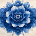 Blue Floral Wallpaper in Bedroom Various Colors (Blue, White, etc.) of Flowers Mural Wallpaper - room preview 02