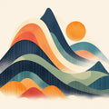 Cloudy Sunset Wallpaper in Living Room Various Colors (Orange, Green, Blue, etc.) of Sunset Mural Wallpaper - room preview 02