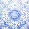 Blue Floral Pattern Wallpaper in Bedroom Various Colors (Blue, White, etc.) of Flowers Mural Wallpaper - room preview 02