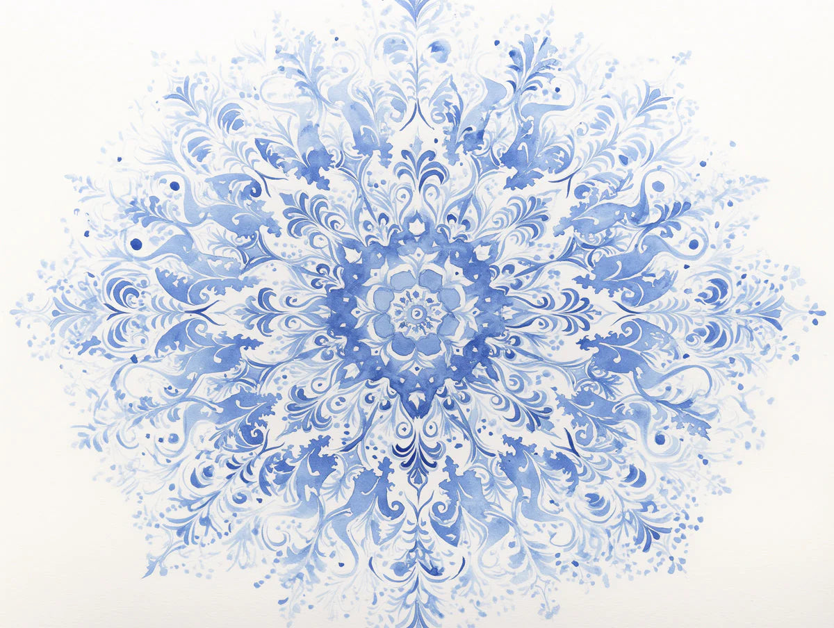 Blue Floral Pattern Wallpaper in Bedroom Various Colors (Blue, White, etc.) of Flowers Mural Wallpaper - room preview 02