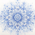 Blue Floral Pattern Wallpaper in Bedroom Various Colors (Blue, White, etc.) of Flowers Mural Wallpaper - room preview 02