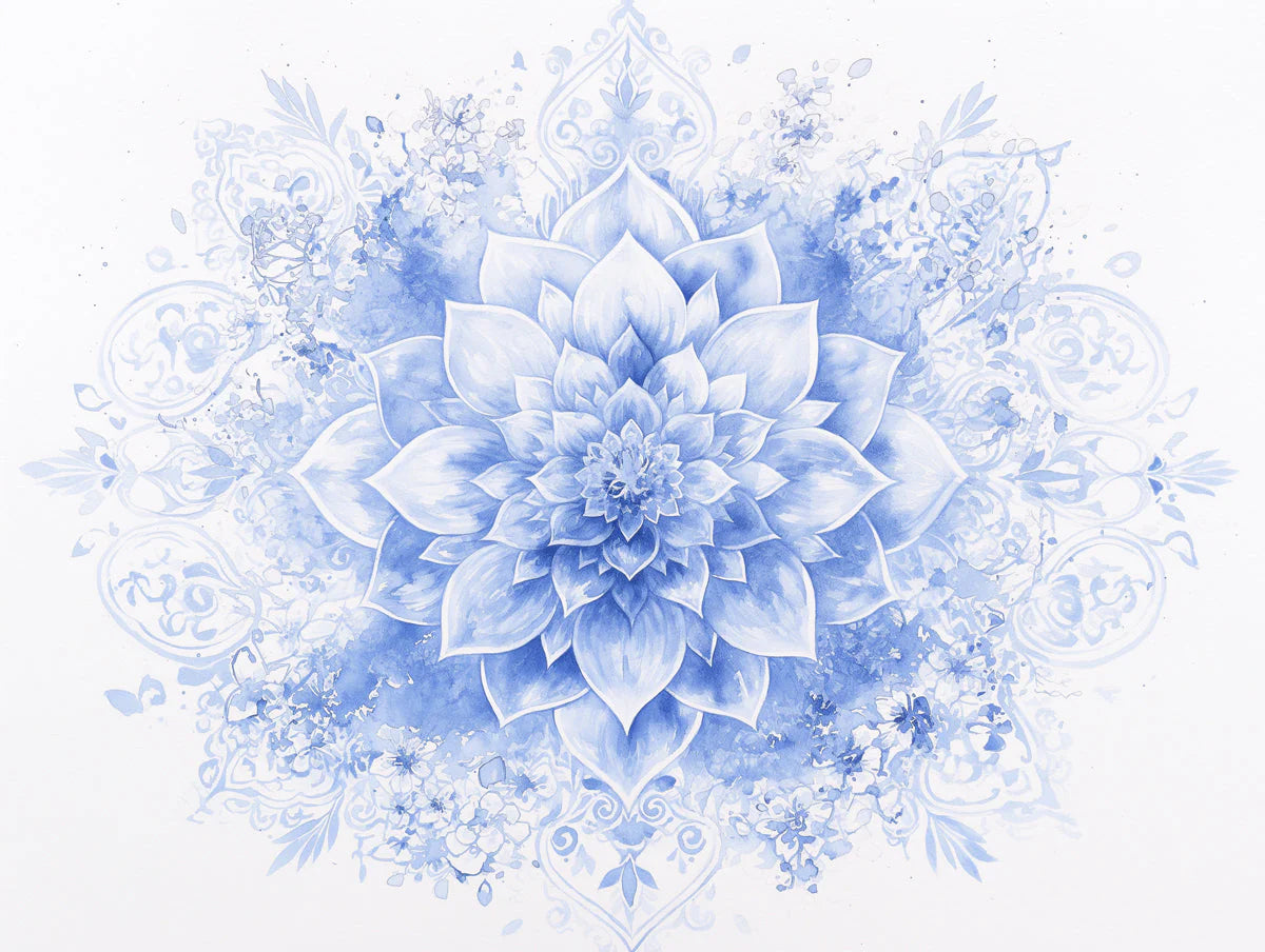Blue Floral Pattern Wallpaper in Bedroom Various Colors (Blue, White, etc.) of Flowers Mural Wallpaper - room preview 02