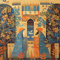 Mediterranean Village Mural Wallpaper in a home office Various Colors (Yellow, Blue, Green, etc.) Mural Wallpaper - room preview 02